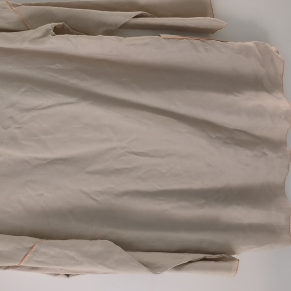 Soft Surroundings 100%linen Canberra tunic neutral tones with orange tri… - Picture 8 of 8